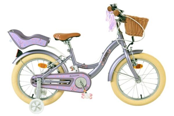 Volare Blossom Kinderfahrrad - Mädchen - 16 Zoll - Lila - Zwei Handbremsen