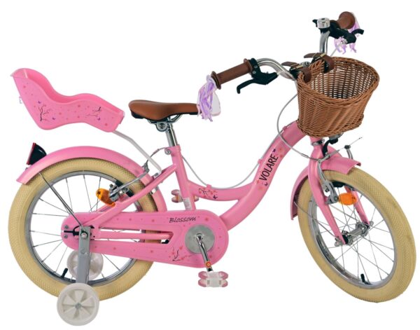 Volare Blossom Kinderfahrrad - Mädchen - 16 Zoll - Rosa - Zwei Handbremsen