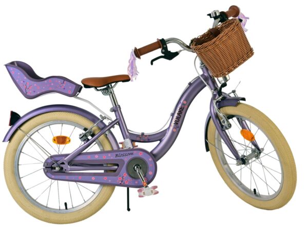 Volare Blossom Kinderfahrrad - Mädchen - 18 Zoll - Lila - Zwei Handbremsen