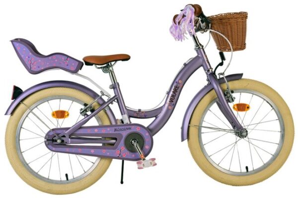 Volare Blossom Kinderfahrrad - Mädchen - 18 Zoll - Lila - Zwei Handbremsen