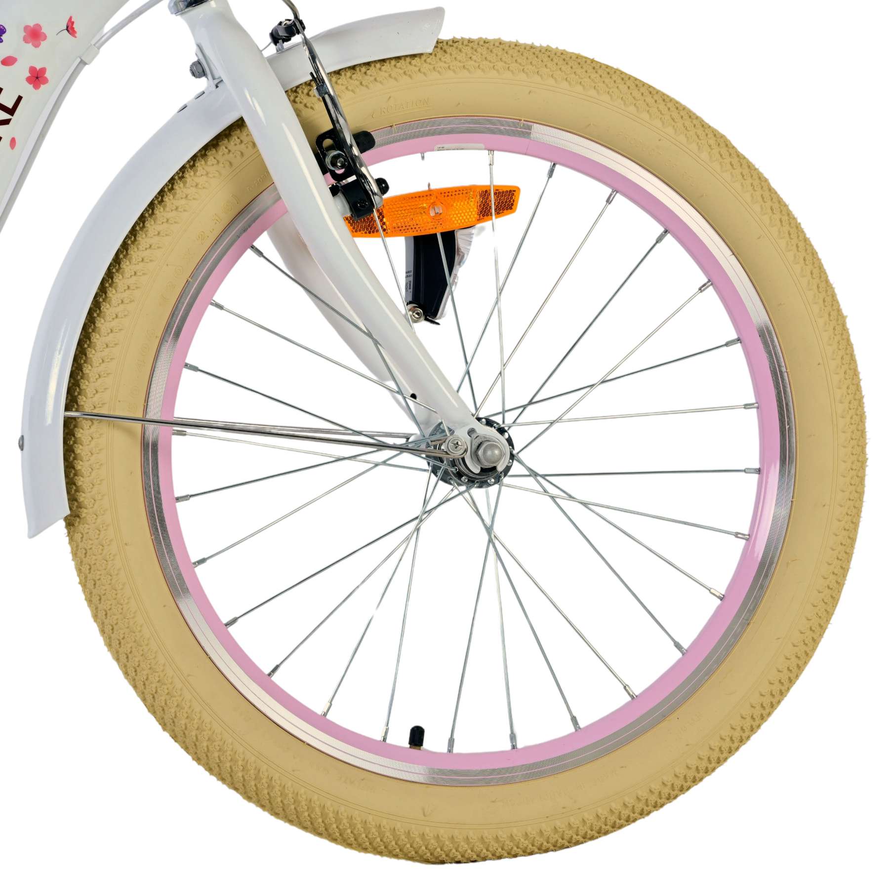 Volare Blossom Kinderfahrrad - Mädchen - 20 Zoll - Weiß - Zwei Handbremsen 3