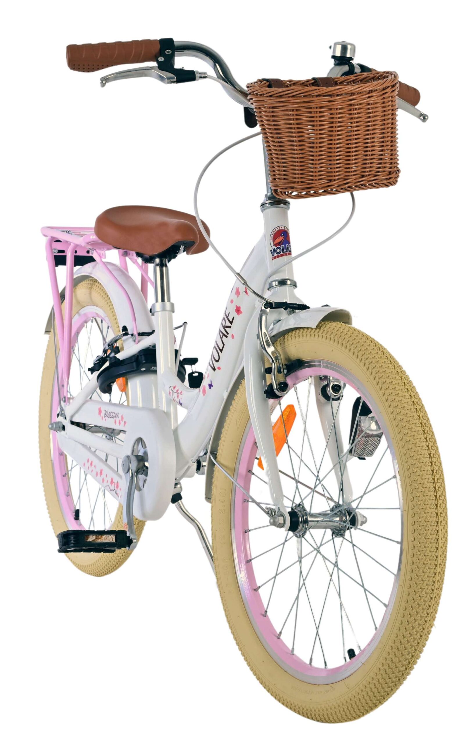 Volare Blossom Kinderfahrrad - Mädchen - 20 Zoll - Weiß - Zwei Handbremsen 5