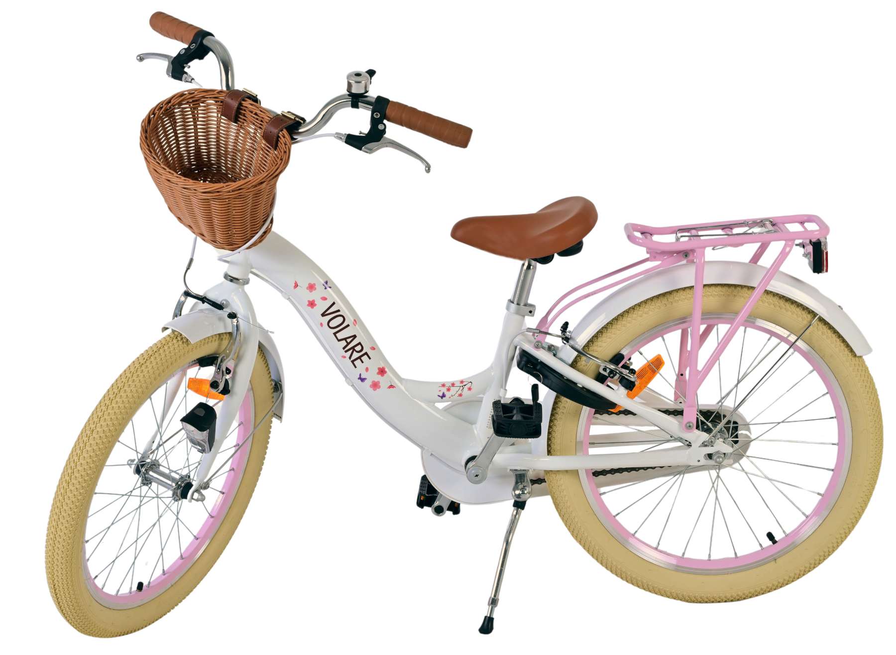 Volare Blossom Kinderfahrrad - Mädchen - 20 Zoll - Weiß - Zwei Handbremsen 8