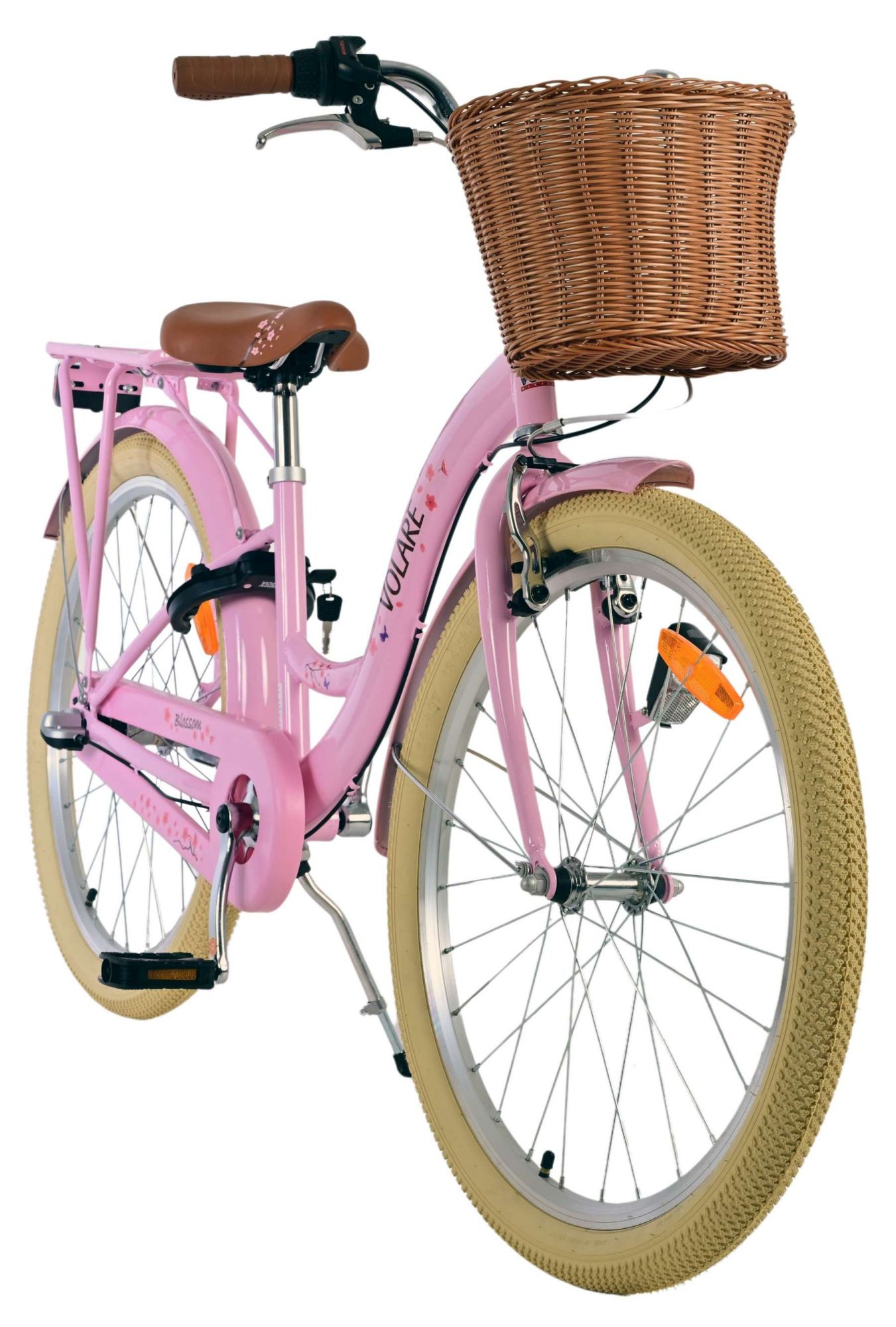 Volare Blossom Kinderfahrrad - Mädchen - 24 Zoll - Rosa - 3 Gänge 6