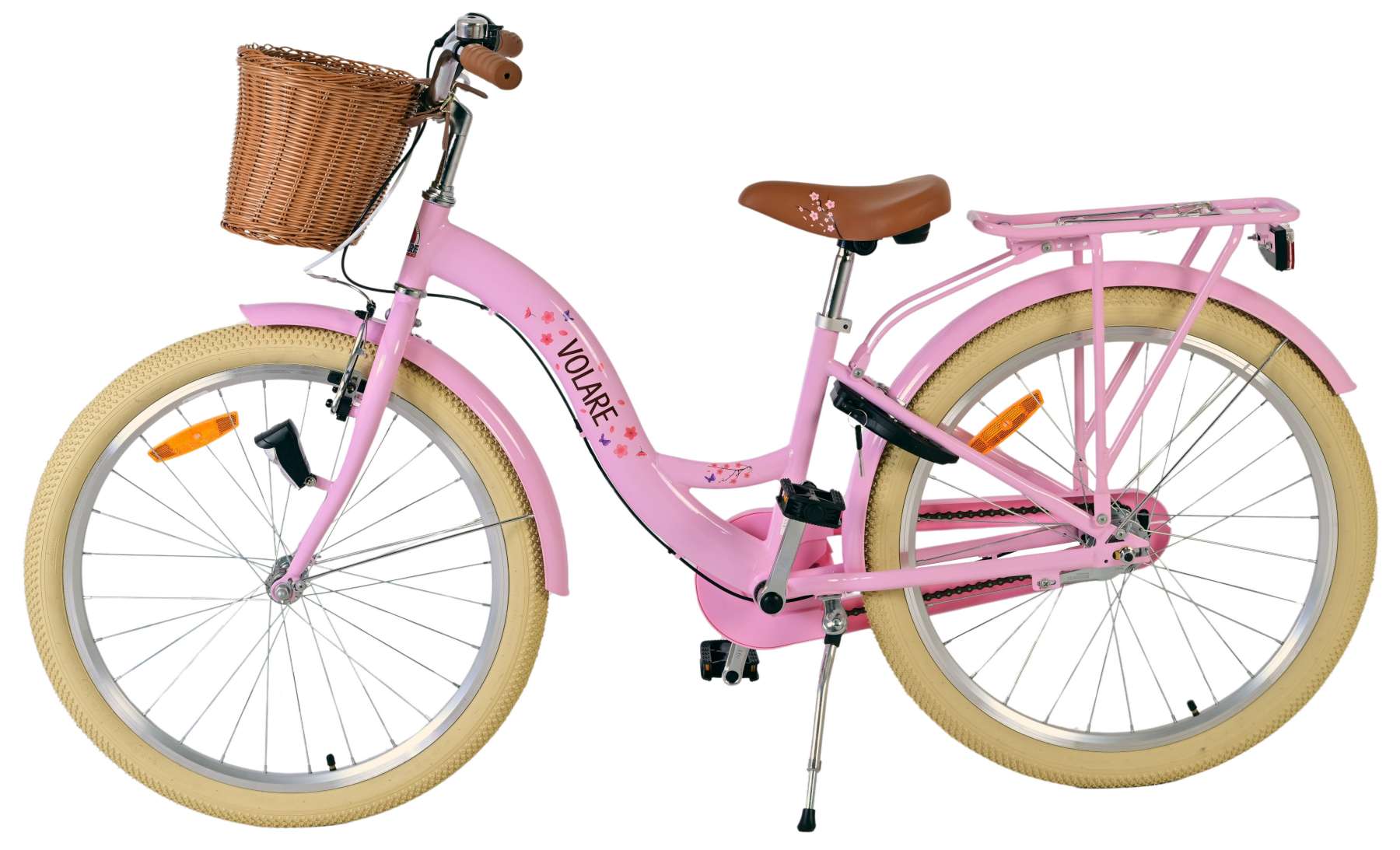 Volare Blossom Kinderfahrrad - Mädchen - 24 Zoll - Rosa - 3 Gänge 8