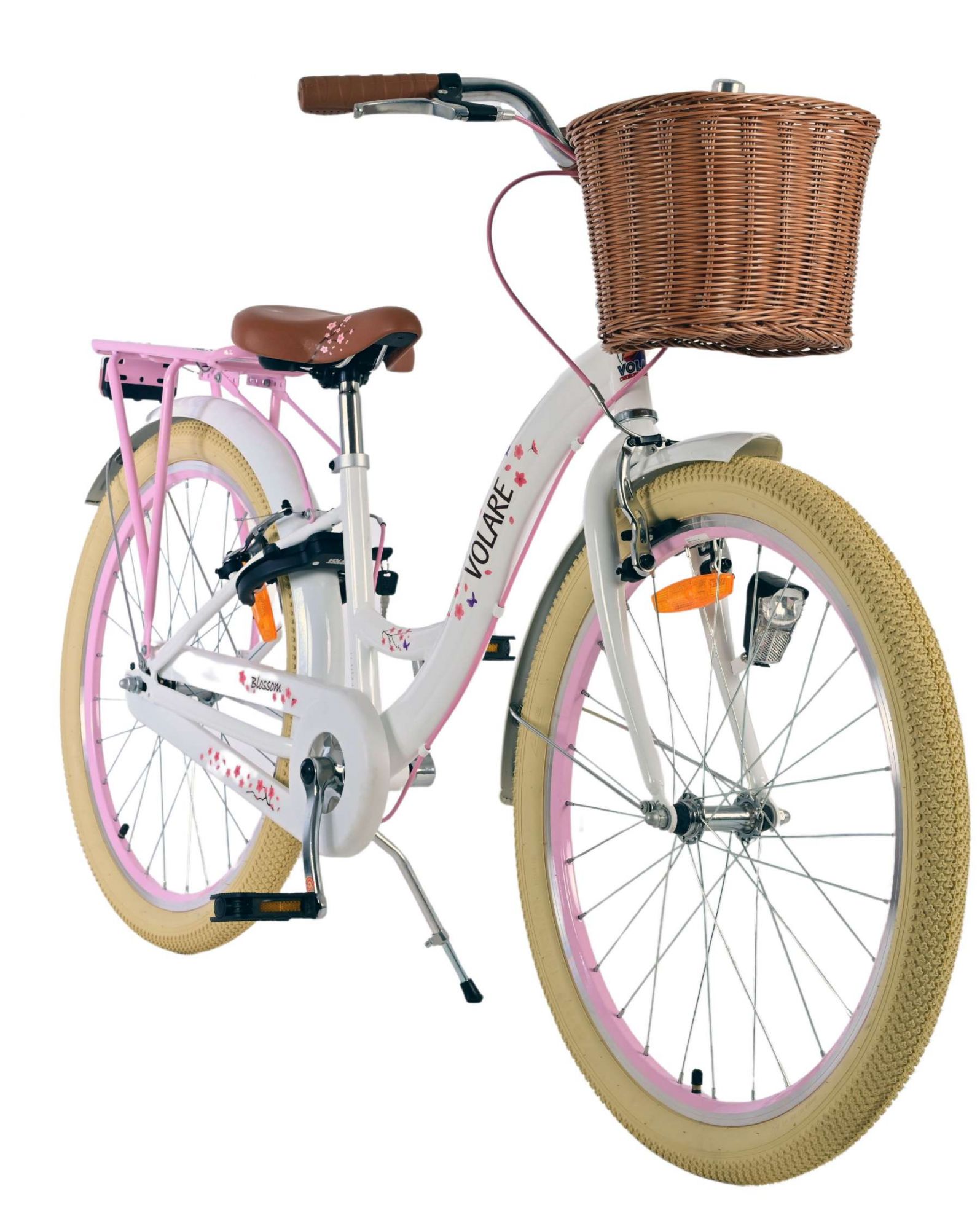 Volare Blossom Kinderfahrrad - Mädchen - 24 Zoll - Weiß - Zwei Handbremsen 5