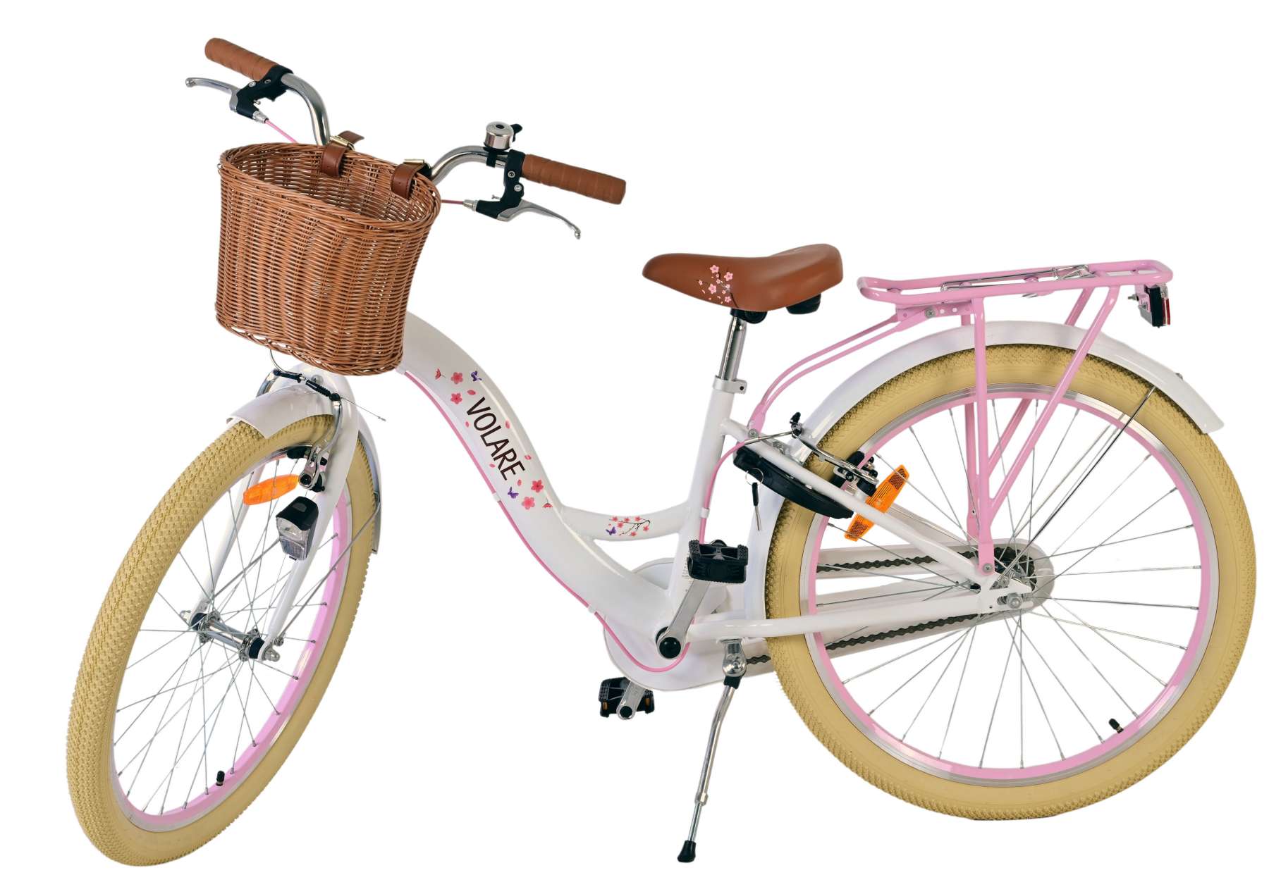 Volare Blossom Kinderfahrrad - Mädchen - 24 Zoll - Weiß - Zwei Handbremsen 8
