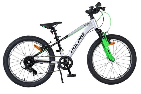 Volare Boost Kinderfahrrad – 20 Zoll – Silber/Grün – 7 Gänge