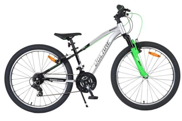 Volare Boost Kinderfahrrad – 24 Zoll – Silber/Grün – 21 Gänge