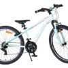 Volare Boost Kinderfahrrad – 24 Zoll – Weiß/Mintgrün – 21 Gänge