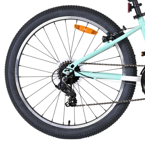 Volare Boost Kinderfahrrad – 24 Zoll – Weiß/Mintgrün – 21 Gänge