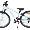 Volare Boost Kinderfahrrad – 24 Zoll – Weiß/Mintgrün – 21 Gänge