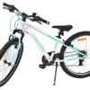 Volare Boost Kinderfahrrad – 24 Zoll – Weiß/Mintgrün – 21 Gänge