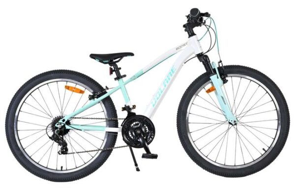 Volare Boost Kinderfahrrad – 24 Zoll – Weiß/Mintgrün – 21 Gänge