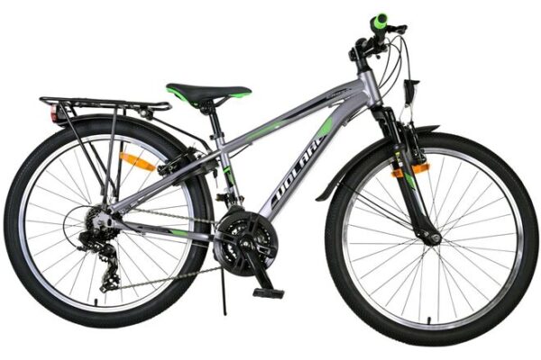 Volare Cross Kinderfahrrad - Jungen - 24 Zoll - Grau - 21 Gänge - Zwei Handbremsen