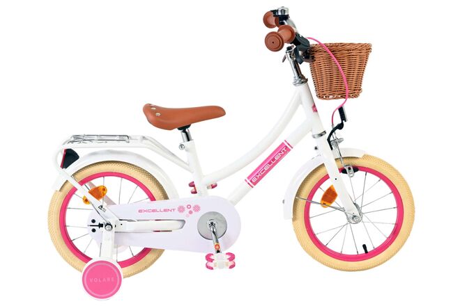 Volare Excellent Kinderfahrrad - Mädchen - 14 Zoll - Weiß