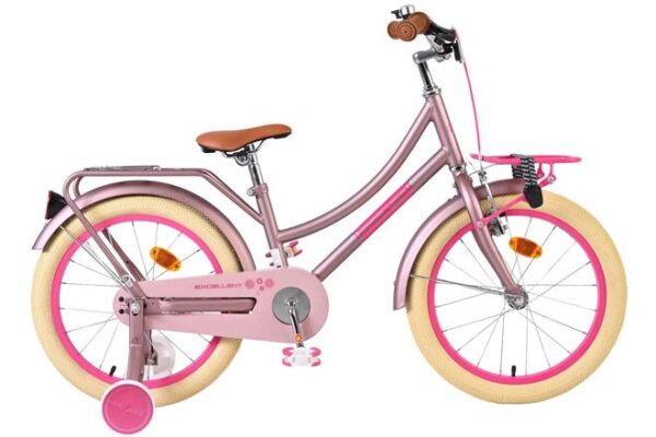 Volare Excellent Kinderfahrrad - Mädchen - 18 Zoll - Mattrosa