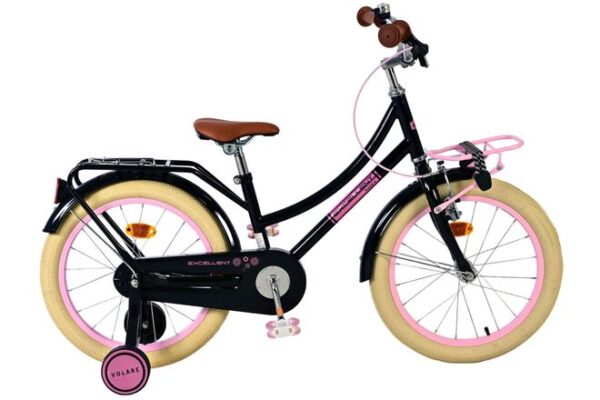Volare Excellent Kinderfahrrad – Mädchen – 18 Zoll – Schwarz