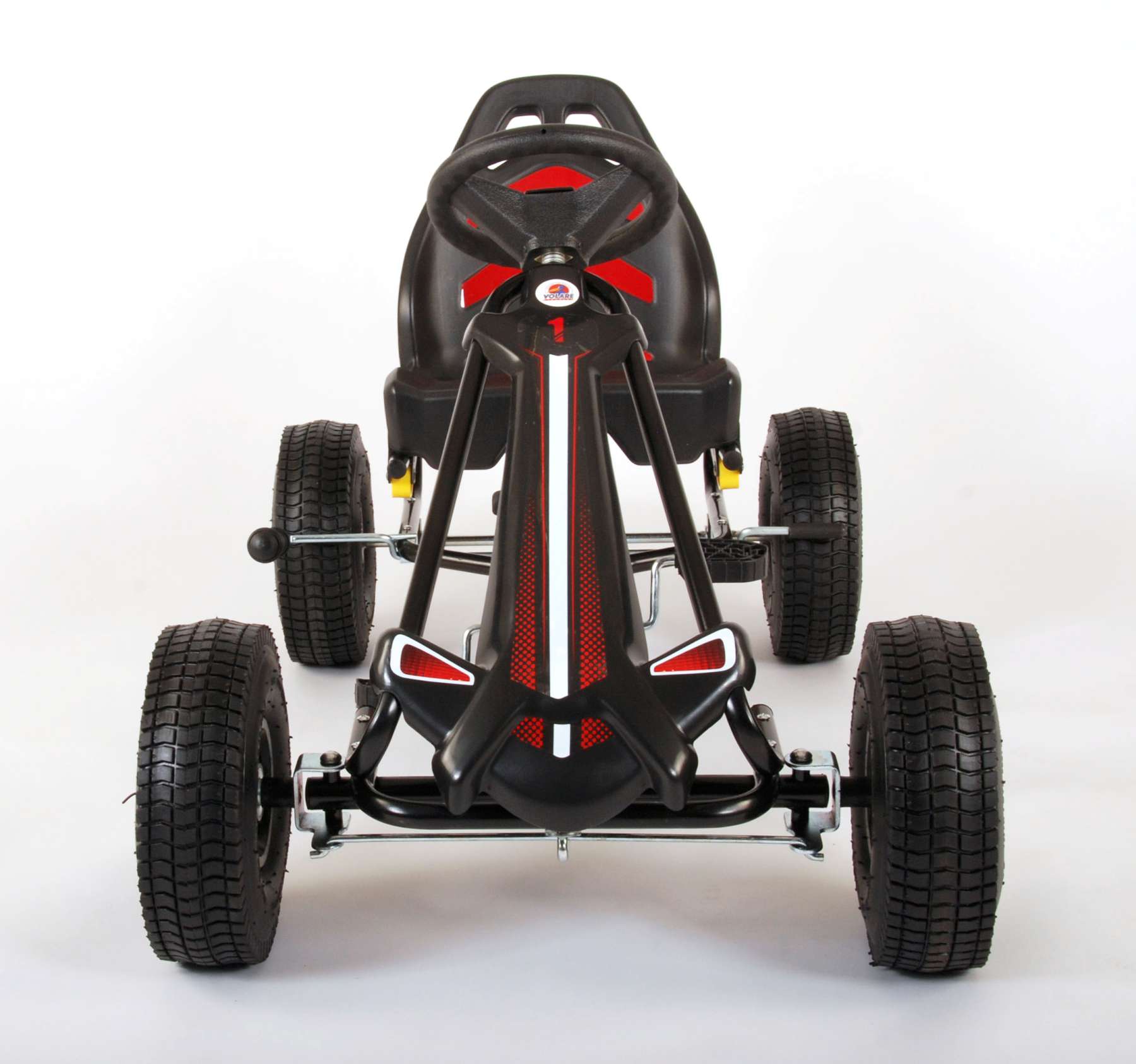 Volare Go-Kart-Rennwagen – Jungen – Groß – Luftreifen – Schwarz