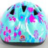 Volare Kinderfahrradhelm – XS – Blau-Rosa-Blumen – 47–51 cm – extra kleines Modell 5