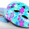 Volare Kinderfahrradhelm – XS – Blau-Rosa-Blumen – 47–51 cm – extra kleines Modell 6