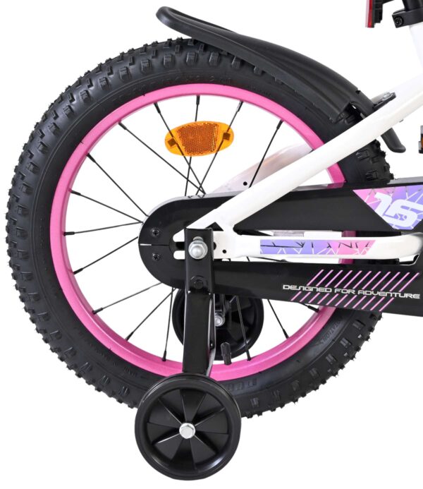 Volare Lily Kinderfahrrad - Mädchen - 16 Zoll - Weiß Rosa Lila