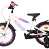 Volare Lily Kinderfahrrad - Mädchen - 16 Zoll - Weiß Rosa Lila