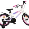 Volare Lily Kinderfahrrad - Mädchen - 16 Zoll - Weiß Rosa Lila - Zwei Handbremsen