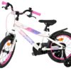 Volare Lily Kinderfahrrad - Mädchen - 16 Zoll - Weiß Rosa Lila - Zwei Handbremsen
