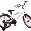 Volare Lily Kinderfahrrad - Mädchen - 18 Zoll - Weiß Rosa Lila