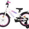 Volare Lily Kinderfahrrad - Mädchen - 18 Zoll - Weiß Rosa Lila