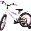 Volare Lily Kinderfahrrad - Mädchen - 18 Zoll - Weiß Rosa Lila