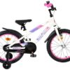 Volare Lily Kinderfahrrad - Mädchen - 18 Zoll - Weiß Rosa Lila