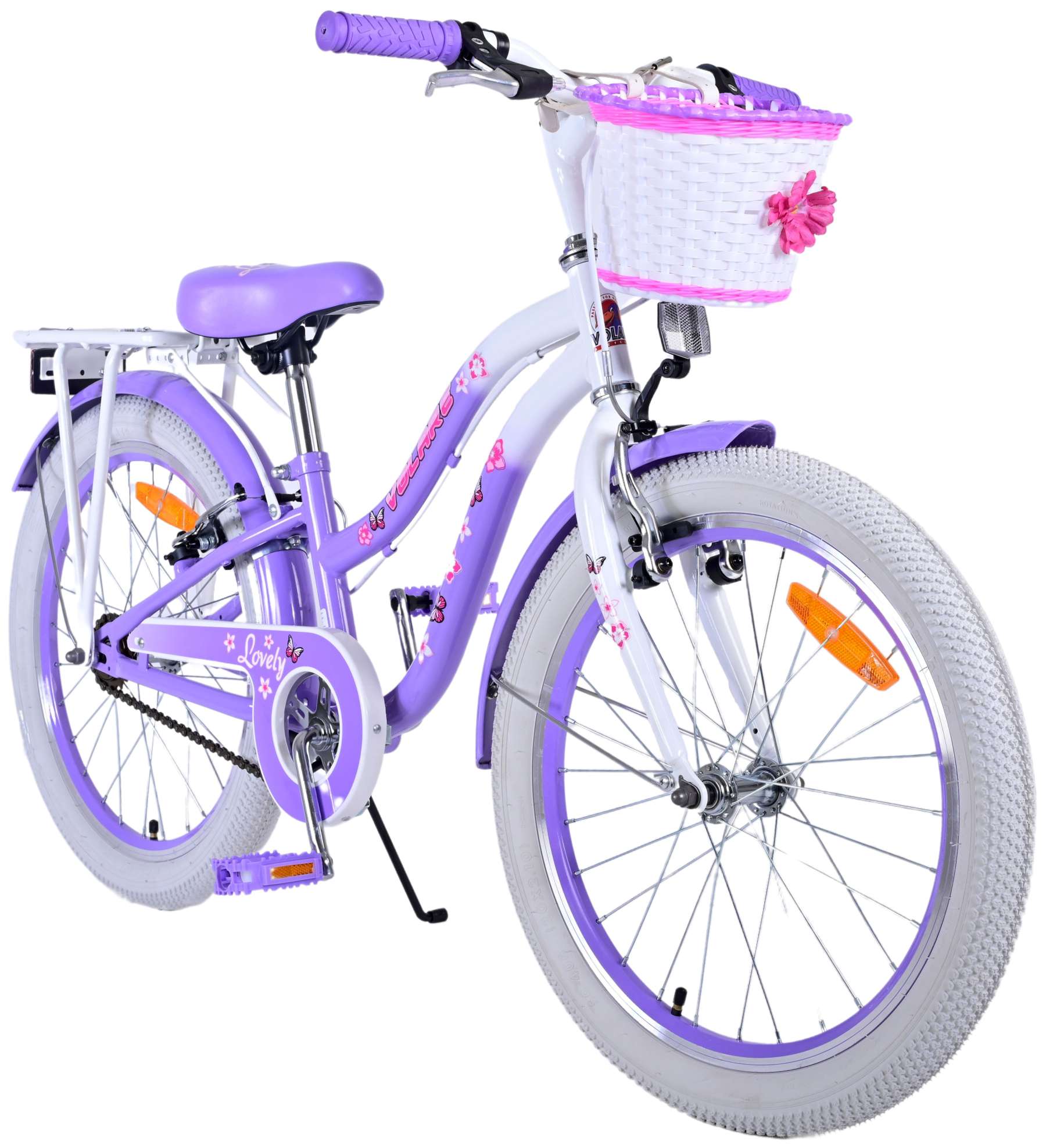 Volare Lovely Kinderfahrrad – Mädchen – 20 Zoll – Lila – Zwei Handbremsen 10