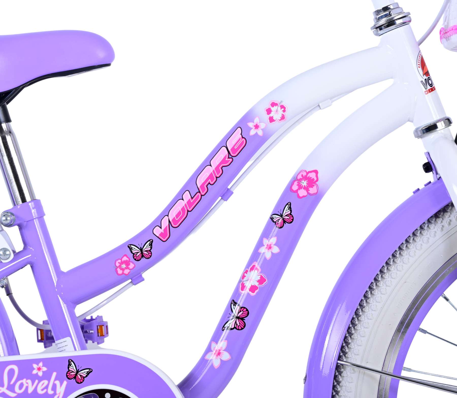 Volare Lovely Kinderfahrrad – Mädchen – 20 Zoll – Lila – Zwei Handbremsen 7