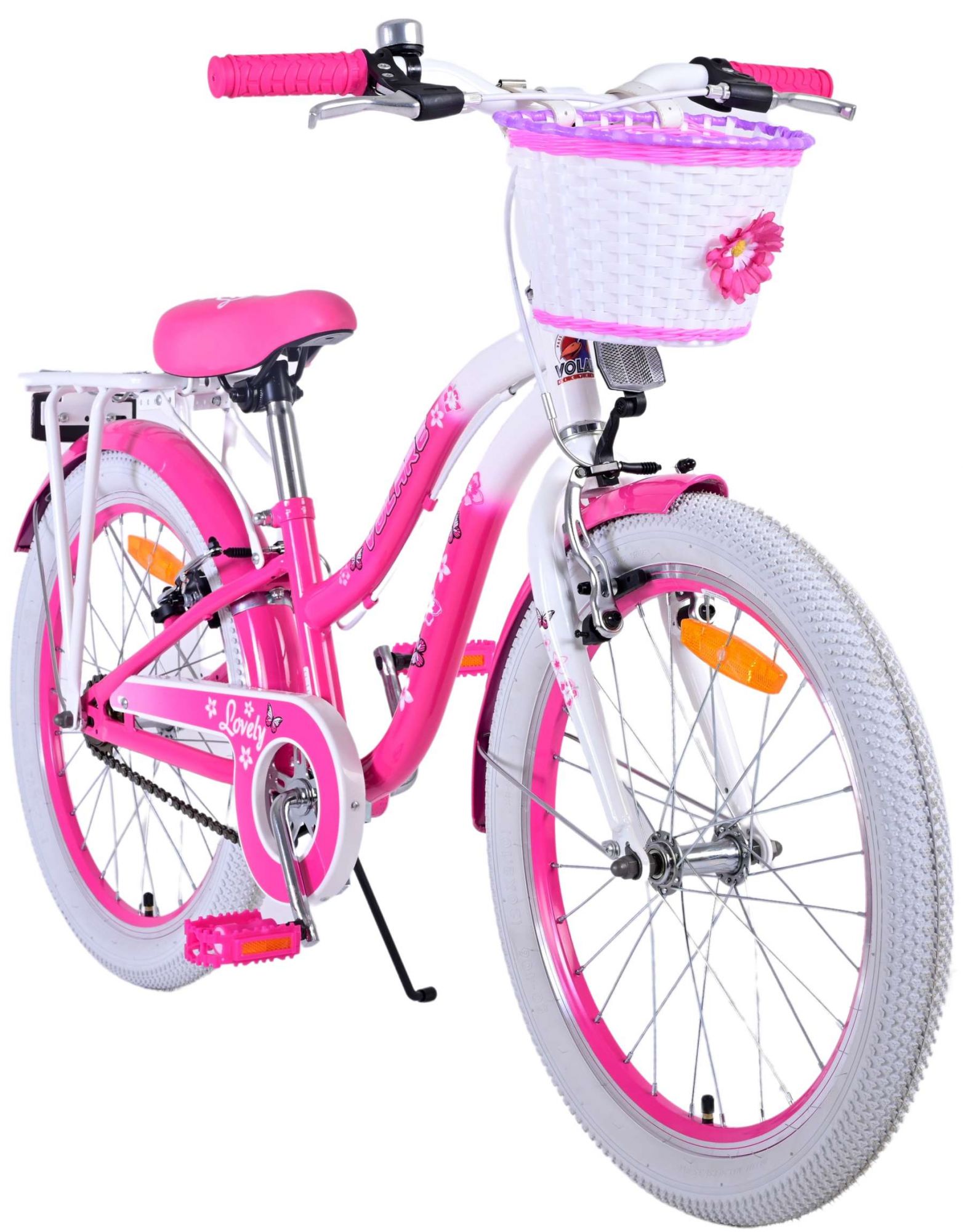 Volare Lovely Kinderfahrrad – Mädchen – 20 Zoll – Rosa – Zwei Handbremsen 10