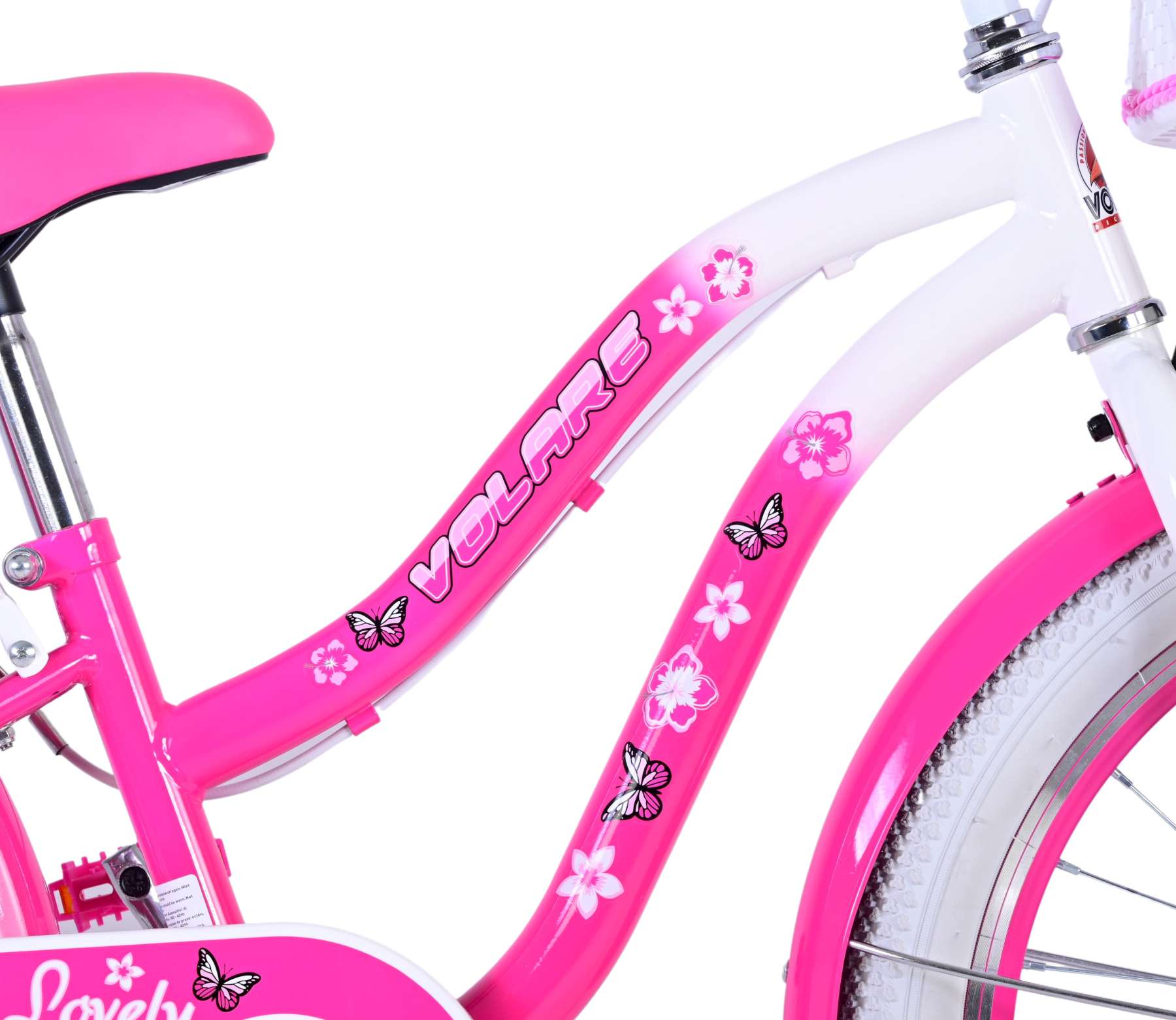 Volare Lovely Kinderfahrrad – Mädchen – 20 Zoll – Rosa – Zwei Handbremsen 7