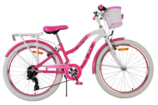 Volare Lovely Kinderfahrrad – Mädchen – 24 Zoll – Rosa – 7 Gänge