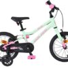 Volare Milano Kinderfahrrad - Mädchen - 14 Zoll - Mintgrün - Zwei Handbremsen