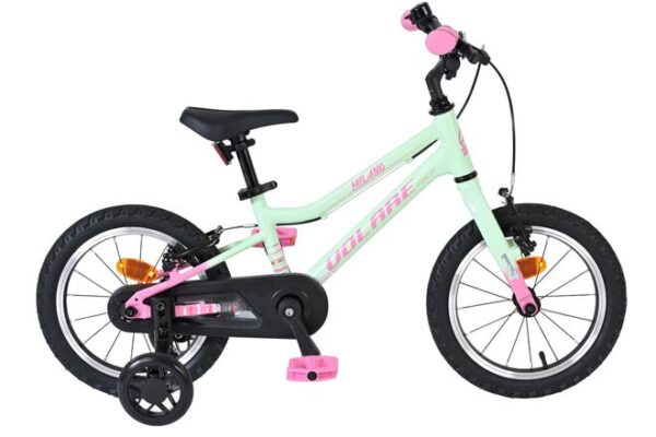 Volare Milano Kinderfahrrad - Mädchen - 14 Zoll - Mintgrün - Zwei Handbremsen