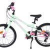 Volare Milano Kinderfahrrad - Mädchen - 18 Zoll - Mintgrün - 6 Gänge - Zwei Handbremsen