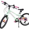 Volare Milano Kinderfahrrad - Mädchen - 18 Zoll - Mintgrün - 6 Gänge - Zwei Handbremsen