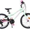 Volare Milano Kinderfahrrad - Mädchen - 18 Zoll - Mintgrün - 6 Gänge - Zwei Handbremsen