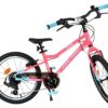 Volare Milano Kinderfahrrad - Mädchen - 18 Zoll - Rosa - 6 Gänge - Zwei Handbremsen