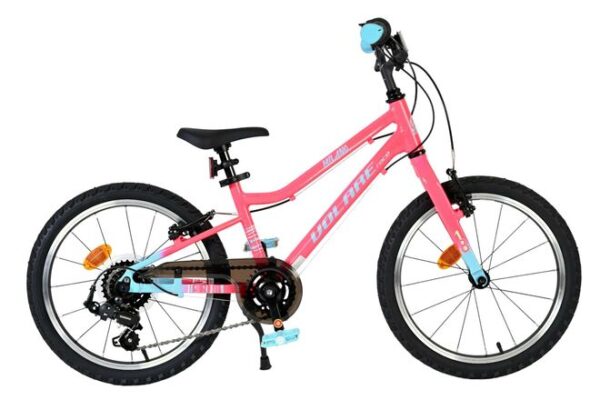 Volare Milano Kinderfahrrad - Mädchen - 18 Zoll - Rosa - 6 Gänge - Zwei Handbremsen