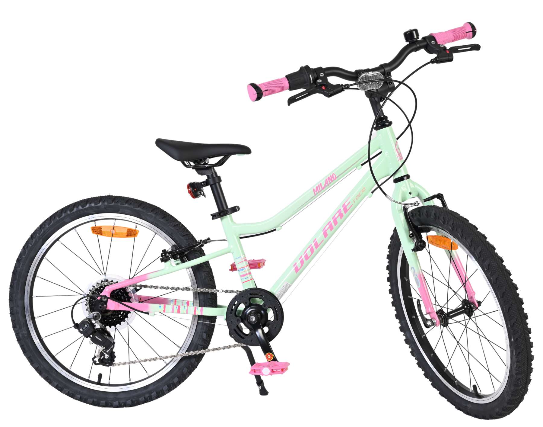 Volare Milano Kinderfahrrad - Mädchen - 20 Zoll - Mintgrün - 6-Gang - Zwei Handbremsen