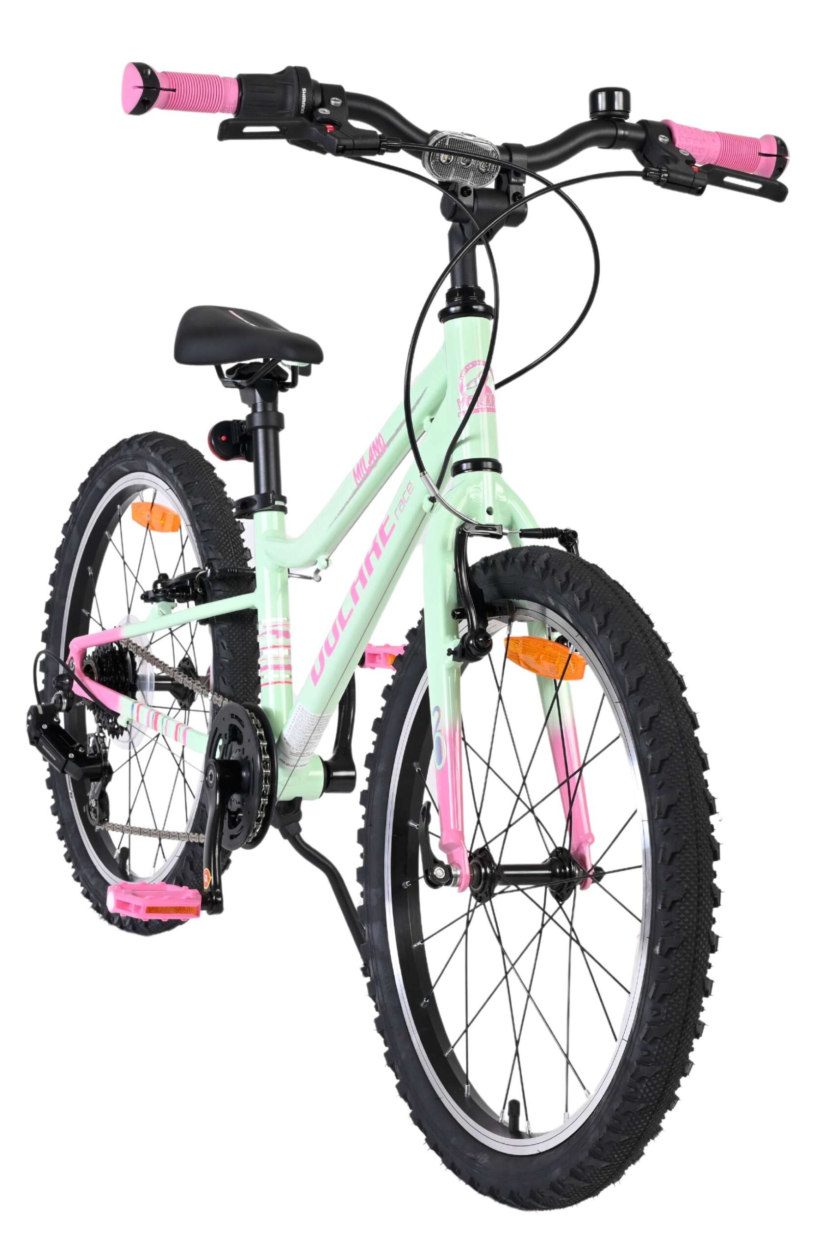 Volare Milano Kinderfahrrad - Mädchen - 20 Zoll - Mintgrün - 6-Gang - Zwei Handbremsen