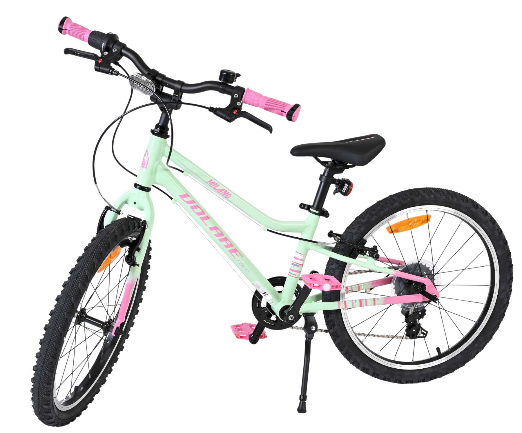 Volare Milano Kinderfahrrad - Mädchen - 20 Zoll - Mintgrün - 6-Gang - Zwei Handbremsen