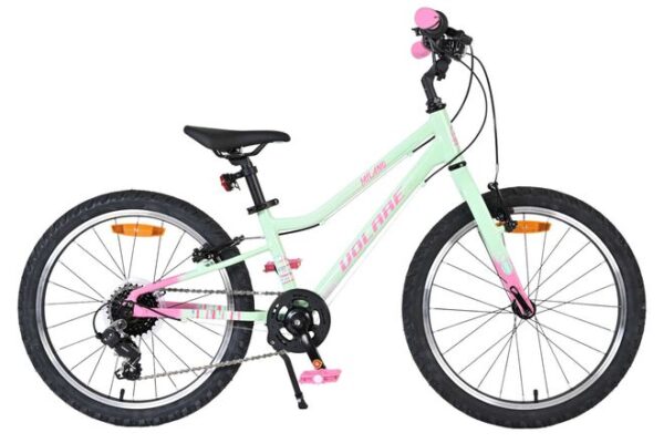 Volare Milano Kinderfahrrad - Mädchen - 20 Zoll - Mintgrün - 6-Gang - Zwei Handbremsen