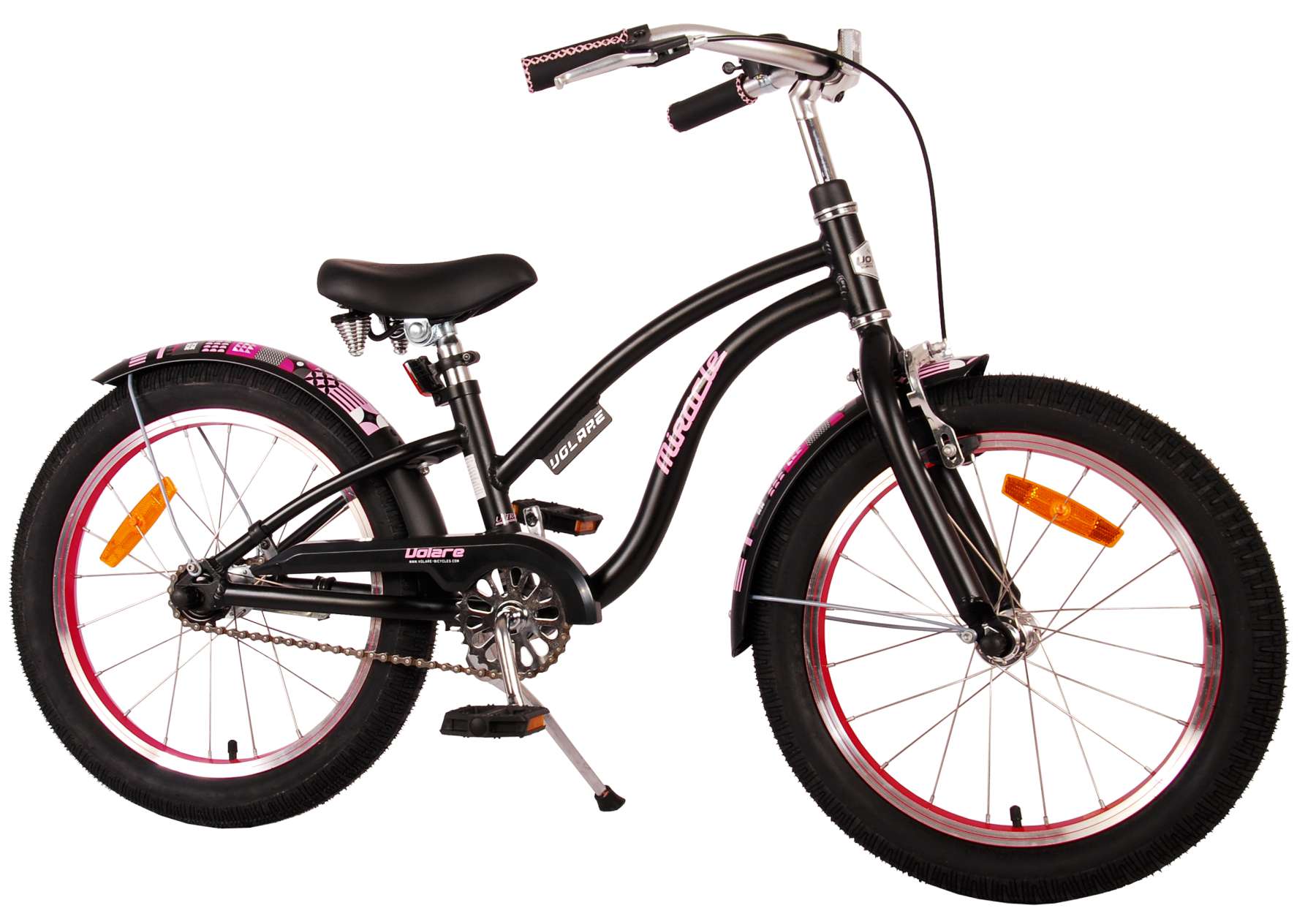 Volare Miracle Cruiser Kinderfahrrad – Mädchen – 18 Zoll – Mattschwarz – Prime Collection 2